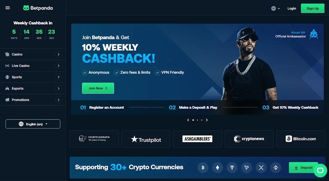Betpanda Sportbook and casino and weekly cashback Screenshot